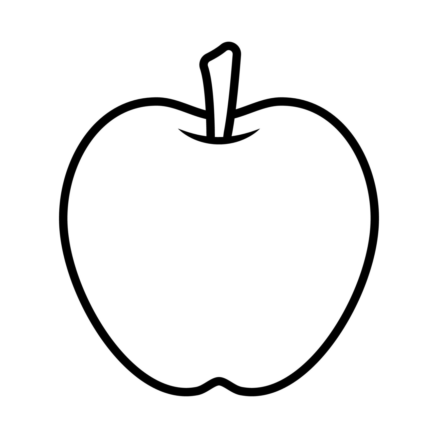 Apple Coloring Page Vector Illustration Image on White Background