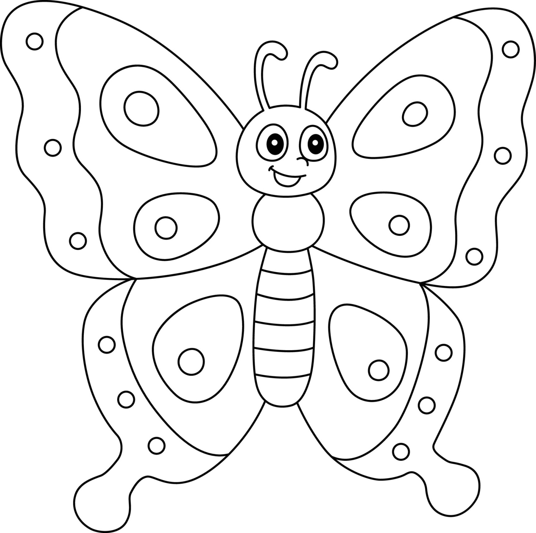 Butterfly Coloring Page Isolated for Kids  Vector Art at