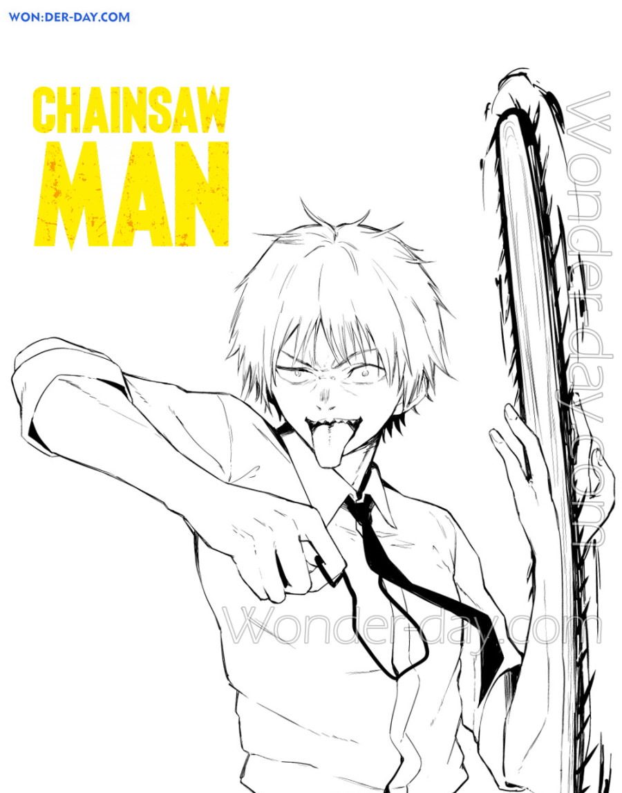 Chainsaw Man coloring pages - Free coloring pages