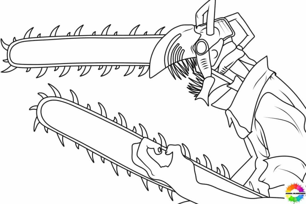 Chainsaw Man Free coloring pages for kids to color