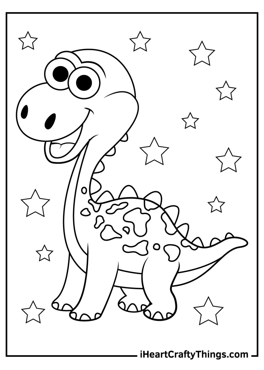 Cute Dinosaurs Coloring Pages (Updated )