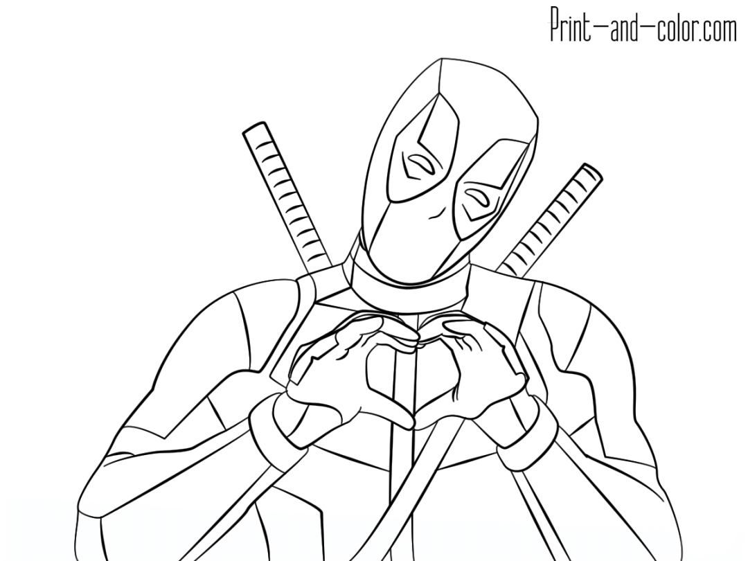 Deadpool coloring pages  Print and Color