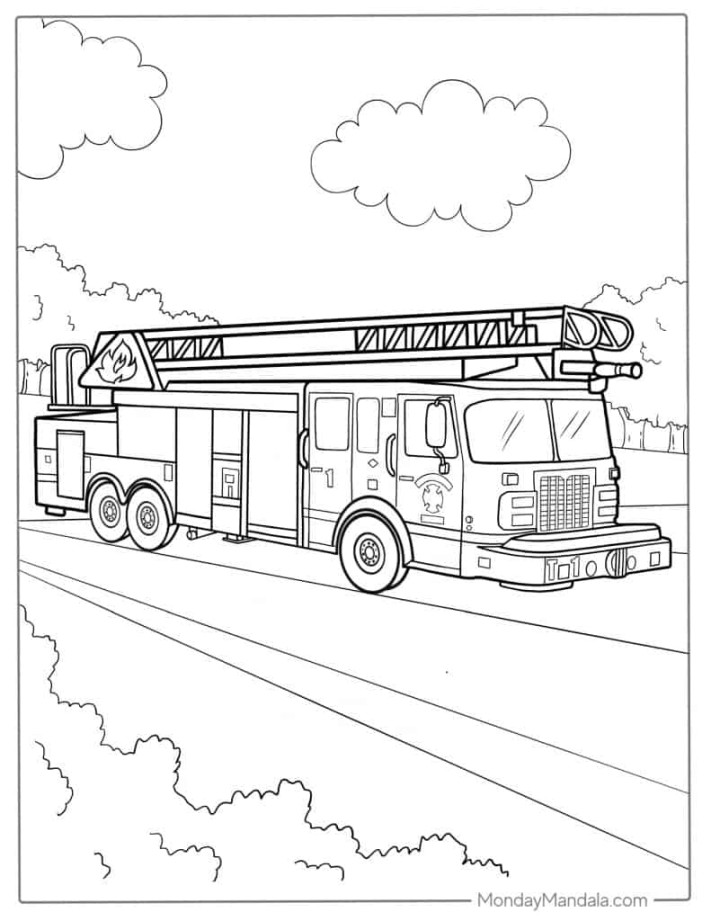 Fire Truck Coloring Pages (Free PDF Printables)