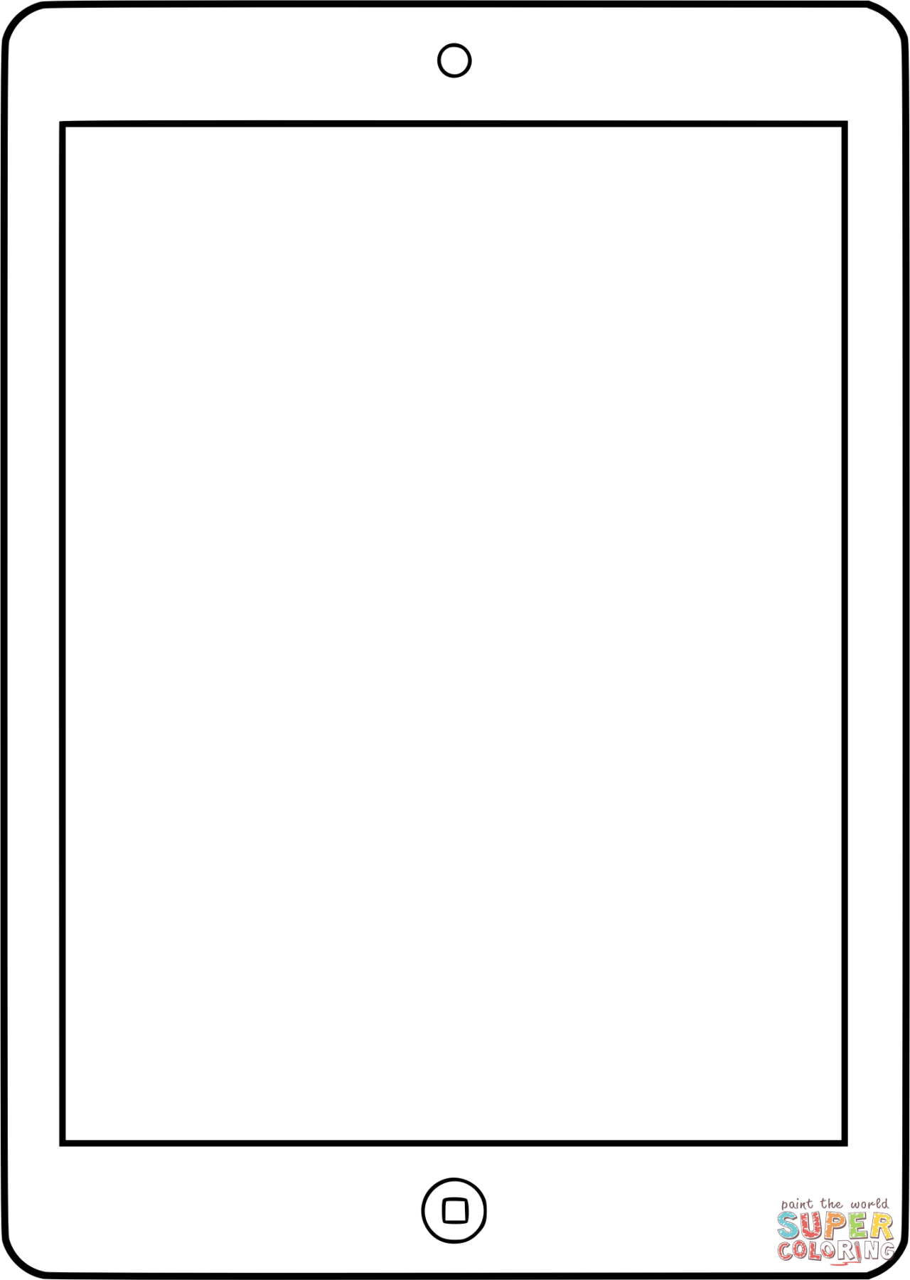 IPad Outline coloring page  Free Printable Coloring Pages