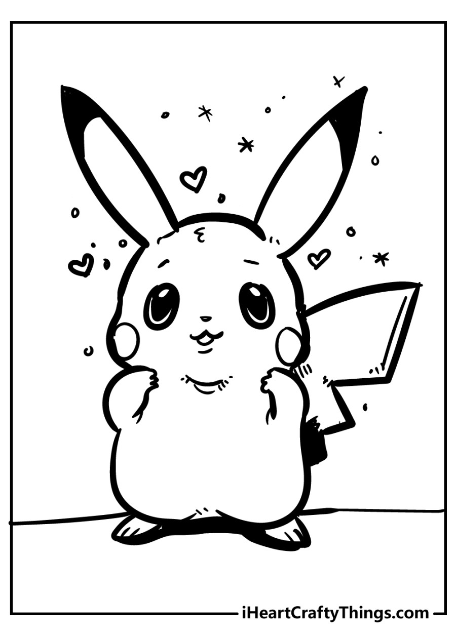 Powerful Pikachu Coloring Pages (Updated )