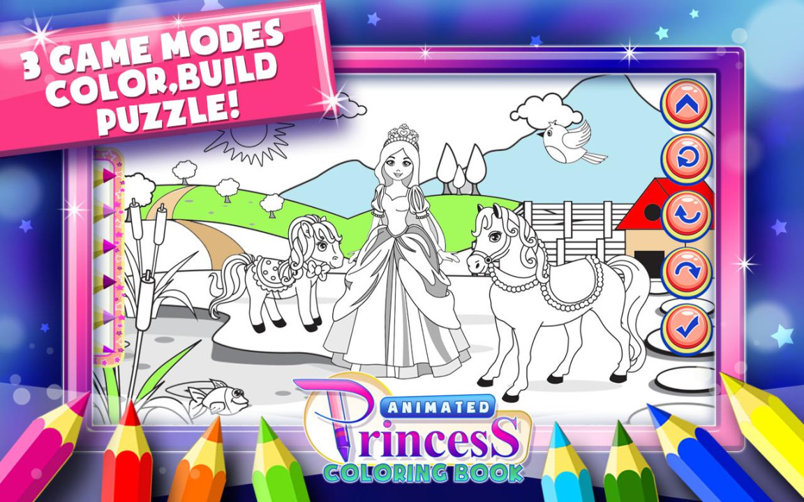 Princess Coloring book Animated for Kids & Girls Game - Girls