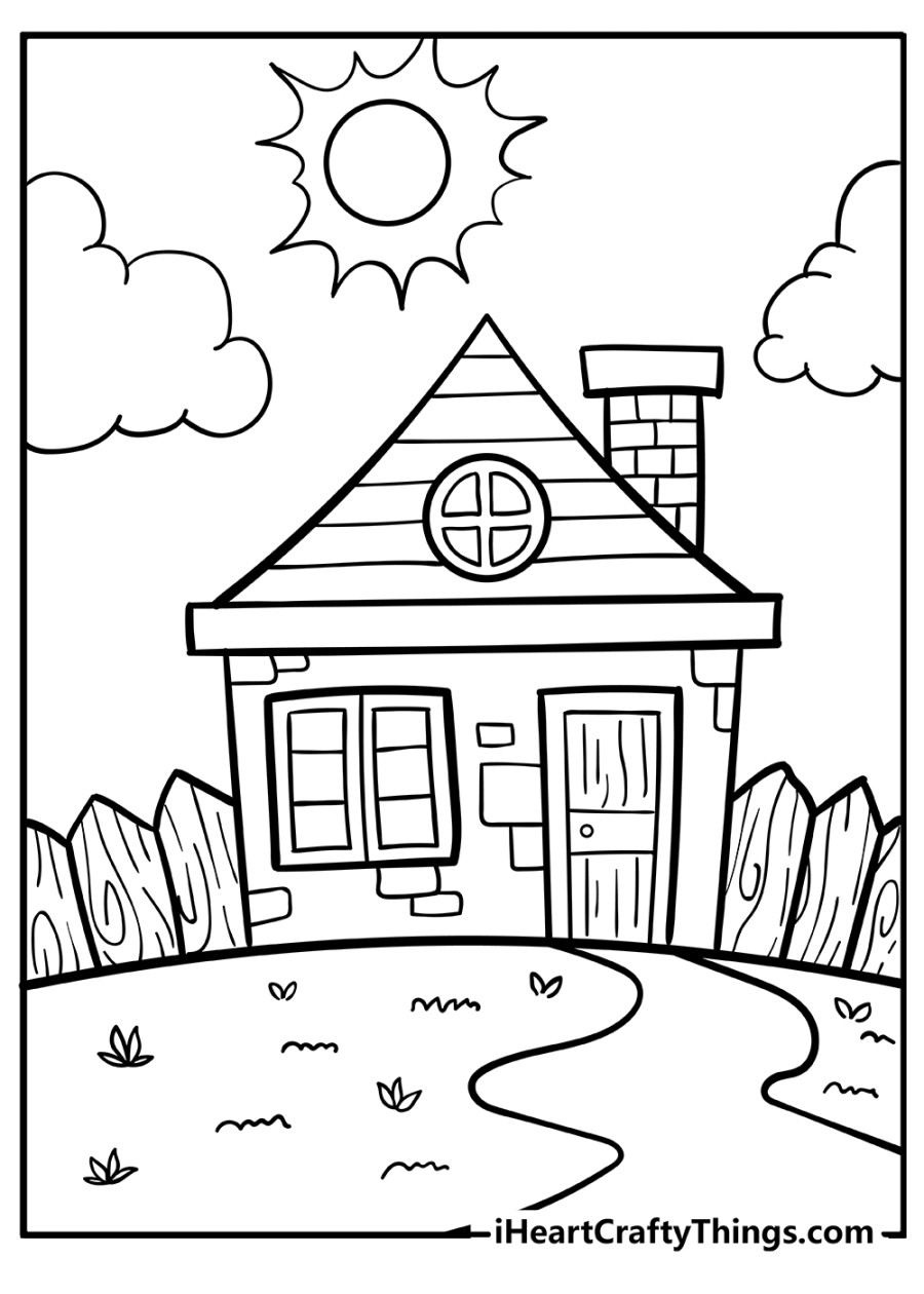 Printable House Coloring Pages (Updated )