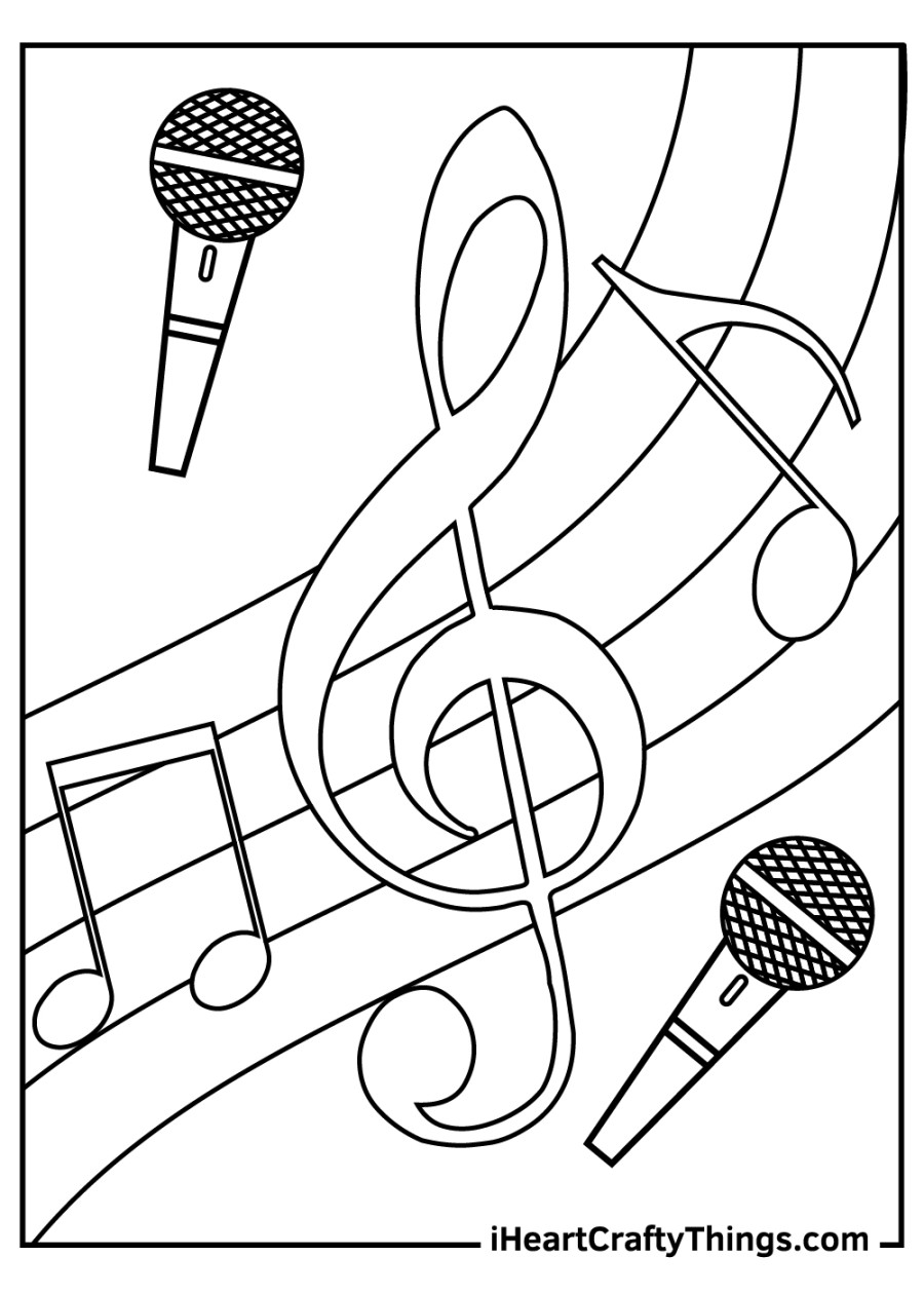 Printable Music Coloring Pages (Updated )