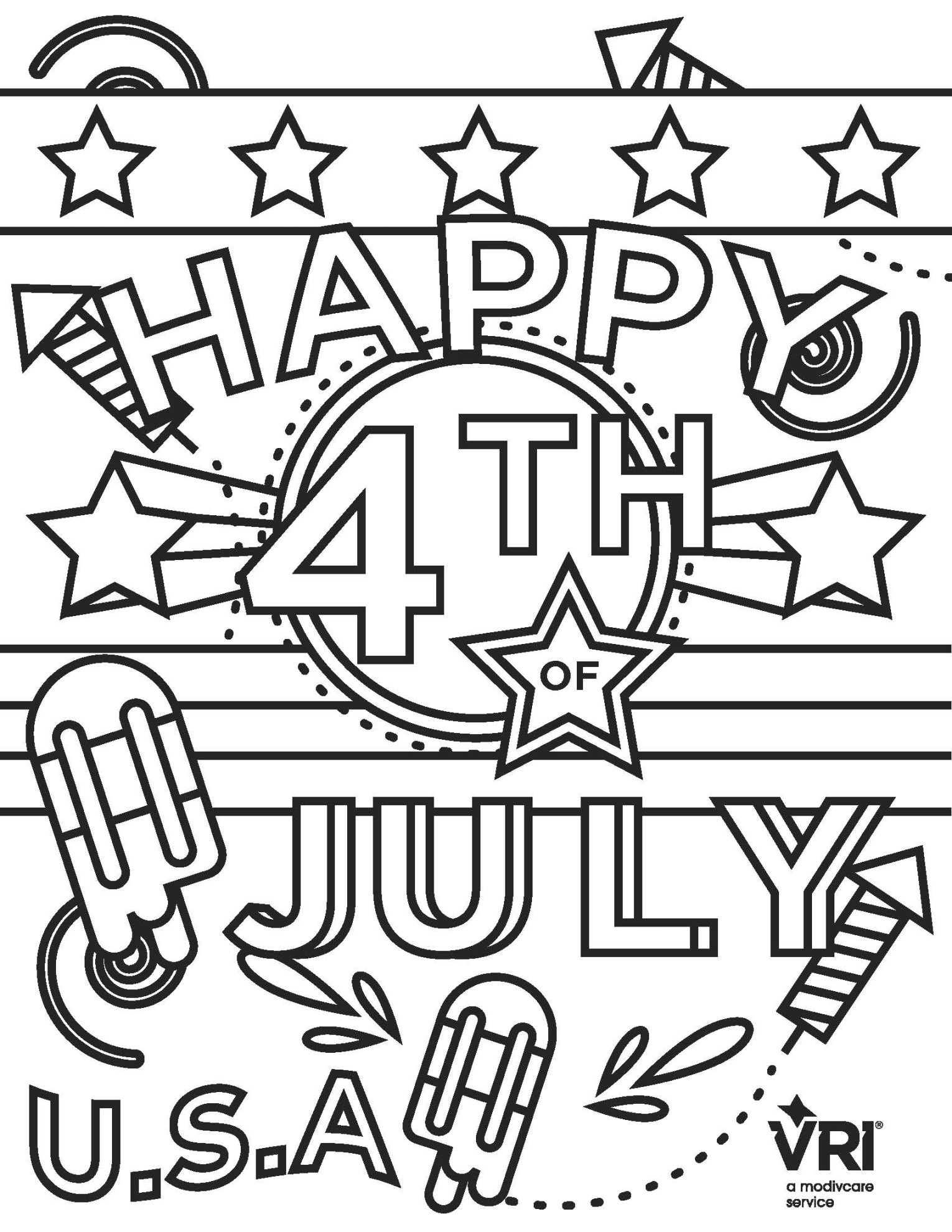 th of July Coloring Page - VRI